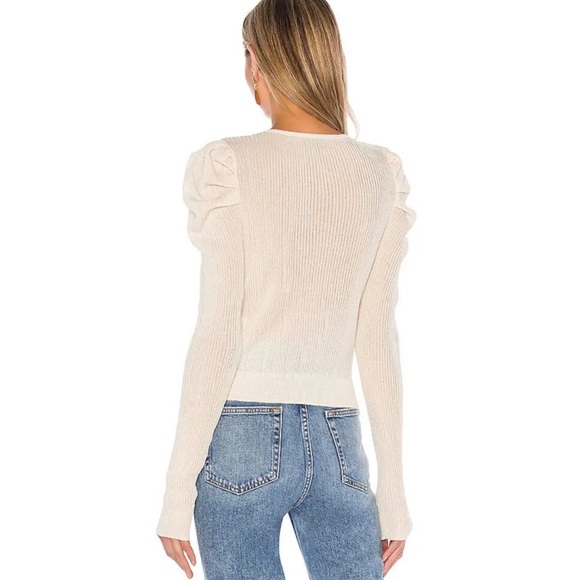 New MAJORELLE Gemma Cream Sparkle Long Sleeve Top Size XXS - Picture 5 of 11